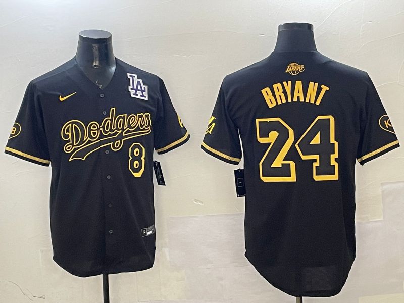Men Los Angeles Dodgers #24 Bryant Black Gold Five generations Game 2025 Nike MLB Jersey style 4->los angeles dodgers->MLB Jersey